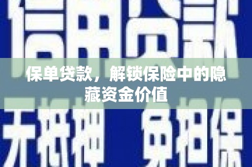 巴音郭楞蒙古保单贷款，解锁保险中的隐藏资金价值