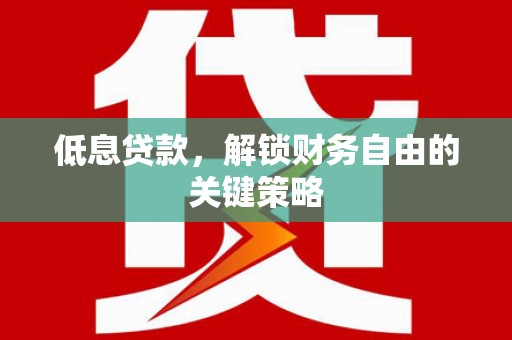 巴音郭楞蒙古低息贷款，解锁财务自由的关键策略